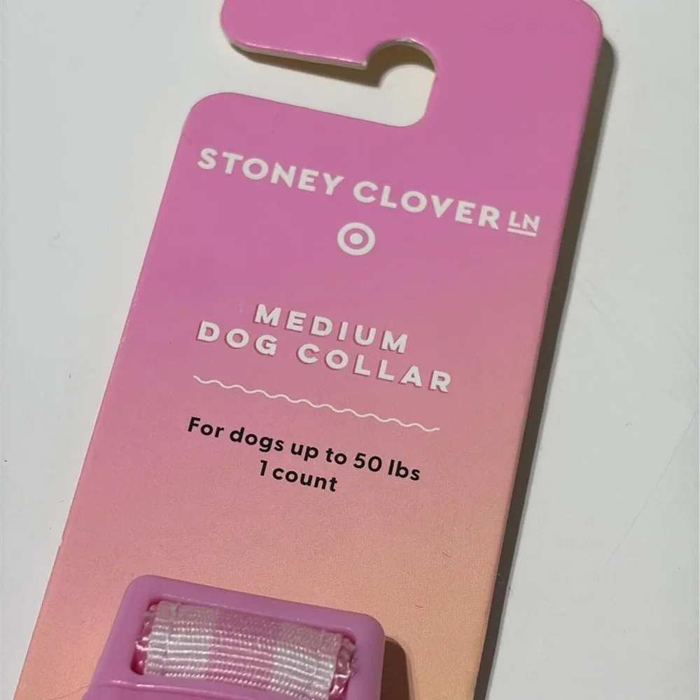 Stoney Clover Lane LIMITED EDITION Medium Pink Gingham Dog Collar